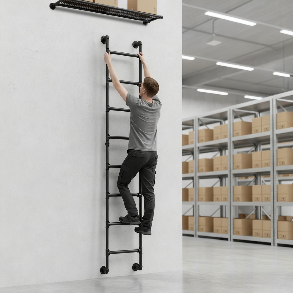 Wall-mounted 8-step Bunk Bed Ladder High Loft Attic Eight Steps Ladders Tool
