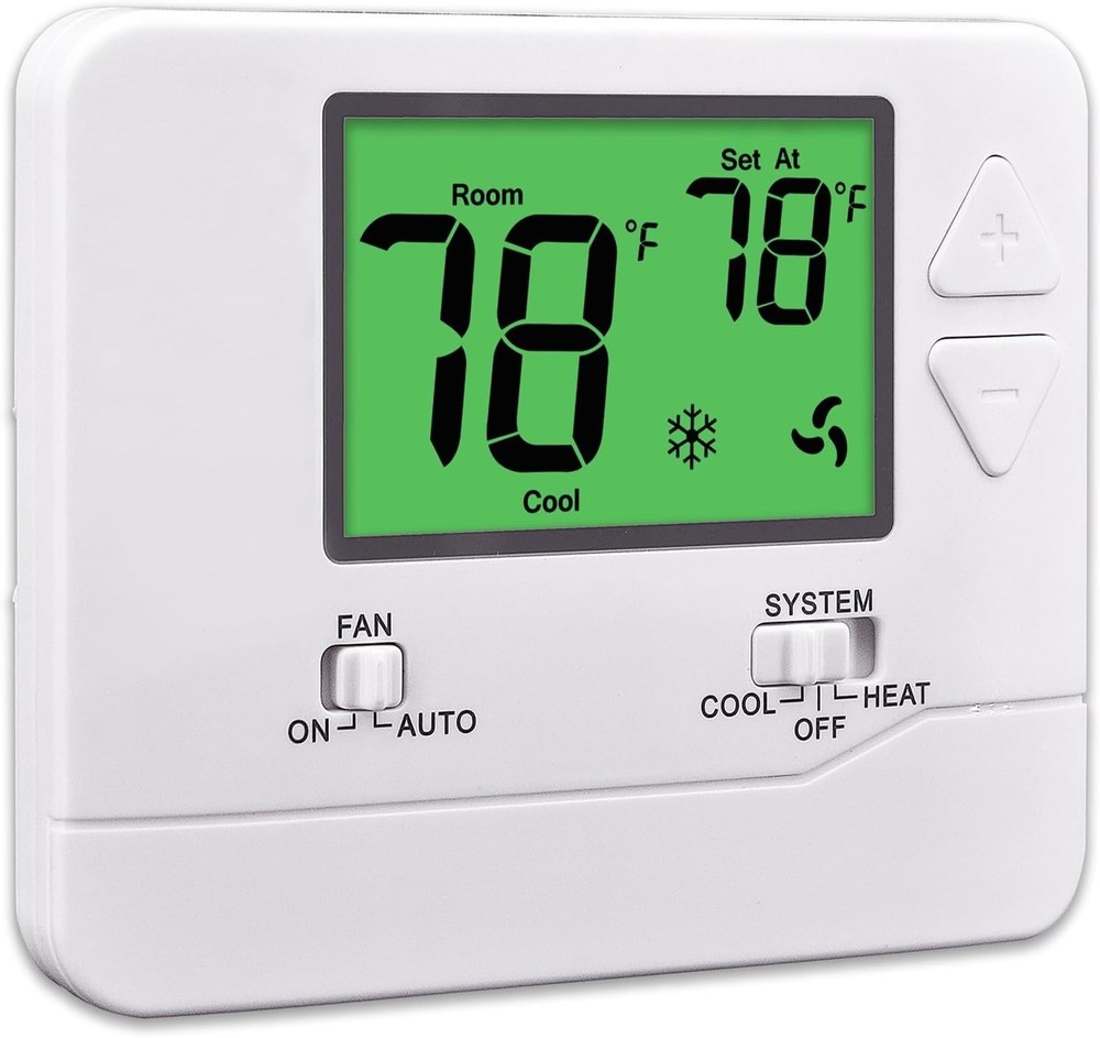 Modern Non-Programmable Thermostat with Green Backlight - Accurate & Reliable
