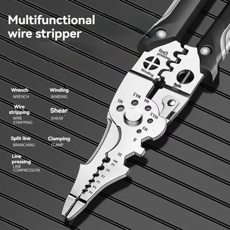 Heavy Duty Wire Stripper Cutter Crimper Pliers Multifunction Electrical Tool