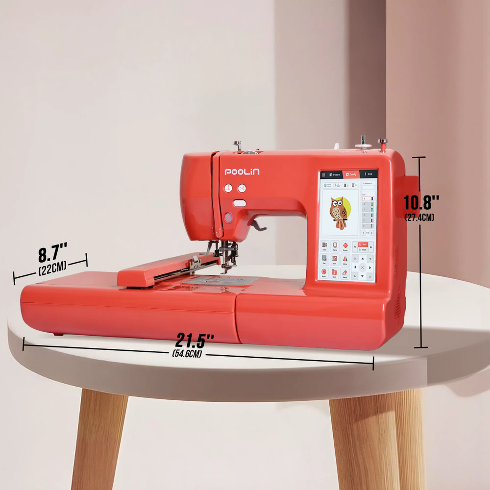 Computerized Embroidery Machine w/ Threads Bobbins Stabilizer DIY Home