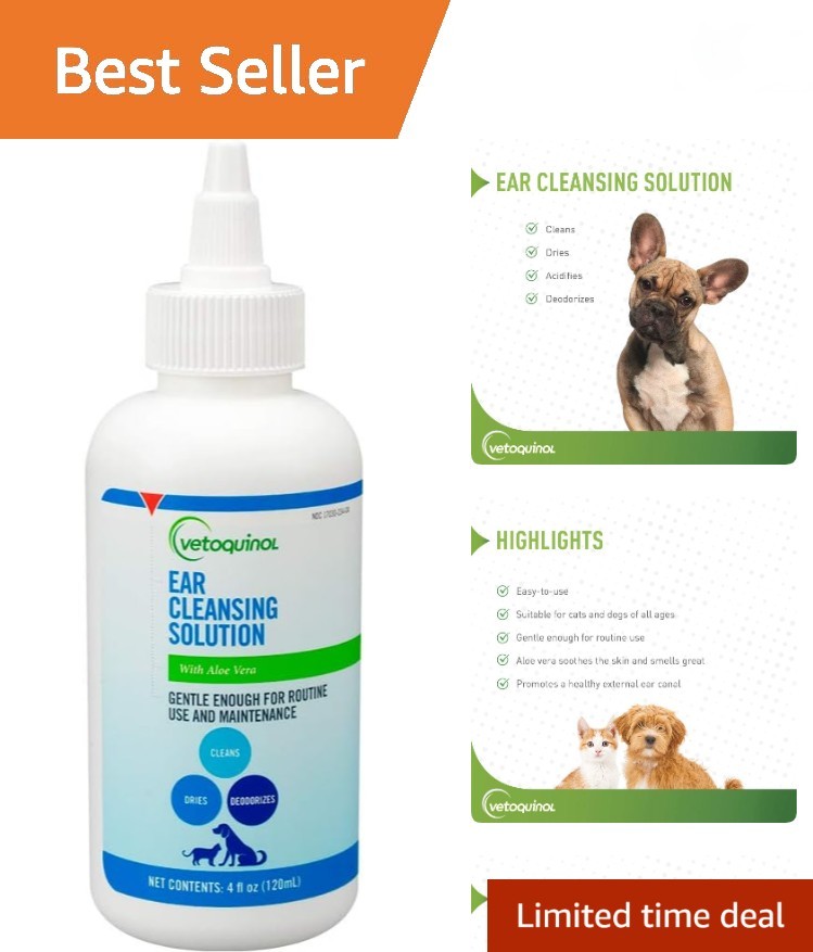 Ear Cleansing Solution - Gentle Cleaner to Remove Dirt & Debris - Easy-to-Use...