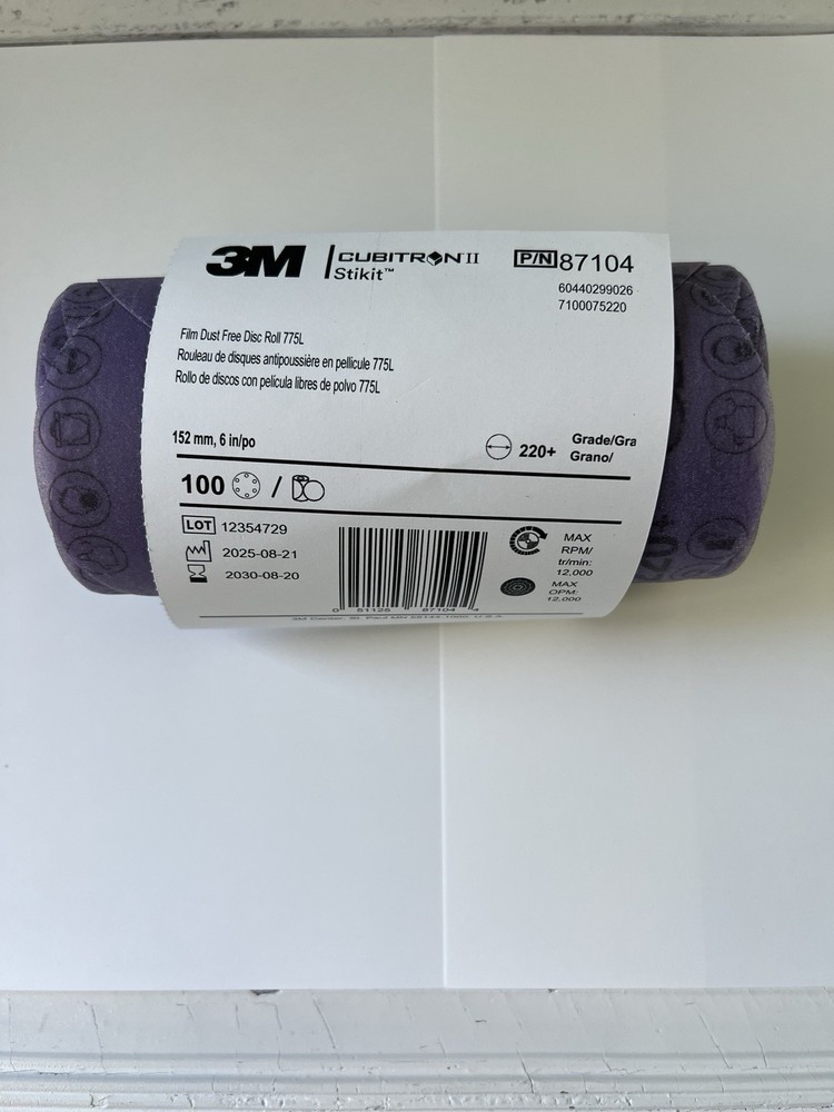 3M 87104 Cubitron II Stikit Sanding Disc Roll 220+ (100 Discs)