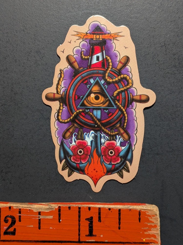 Lighthouse Nautical Eye Skateboard Sticker