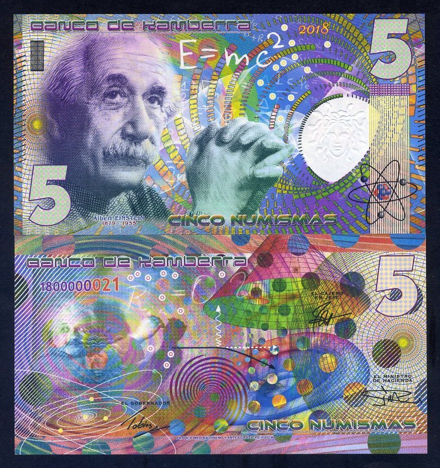 Kamberra, 5 Numismas, 2020-2023, UNC Einstein, New issue, Completely redesigned