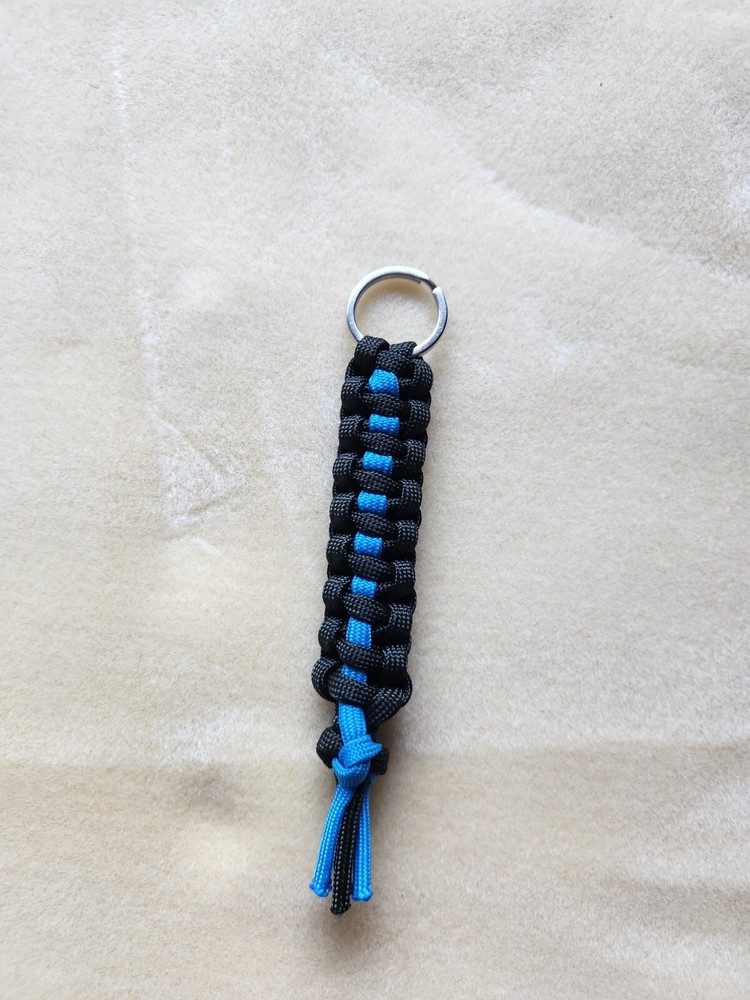 550 Paracord Keychain with Keyring Thin Blue Line