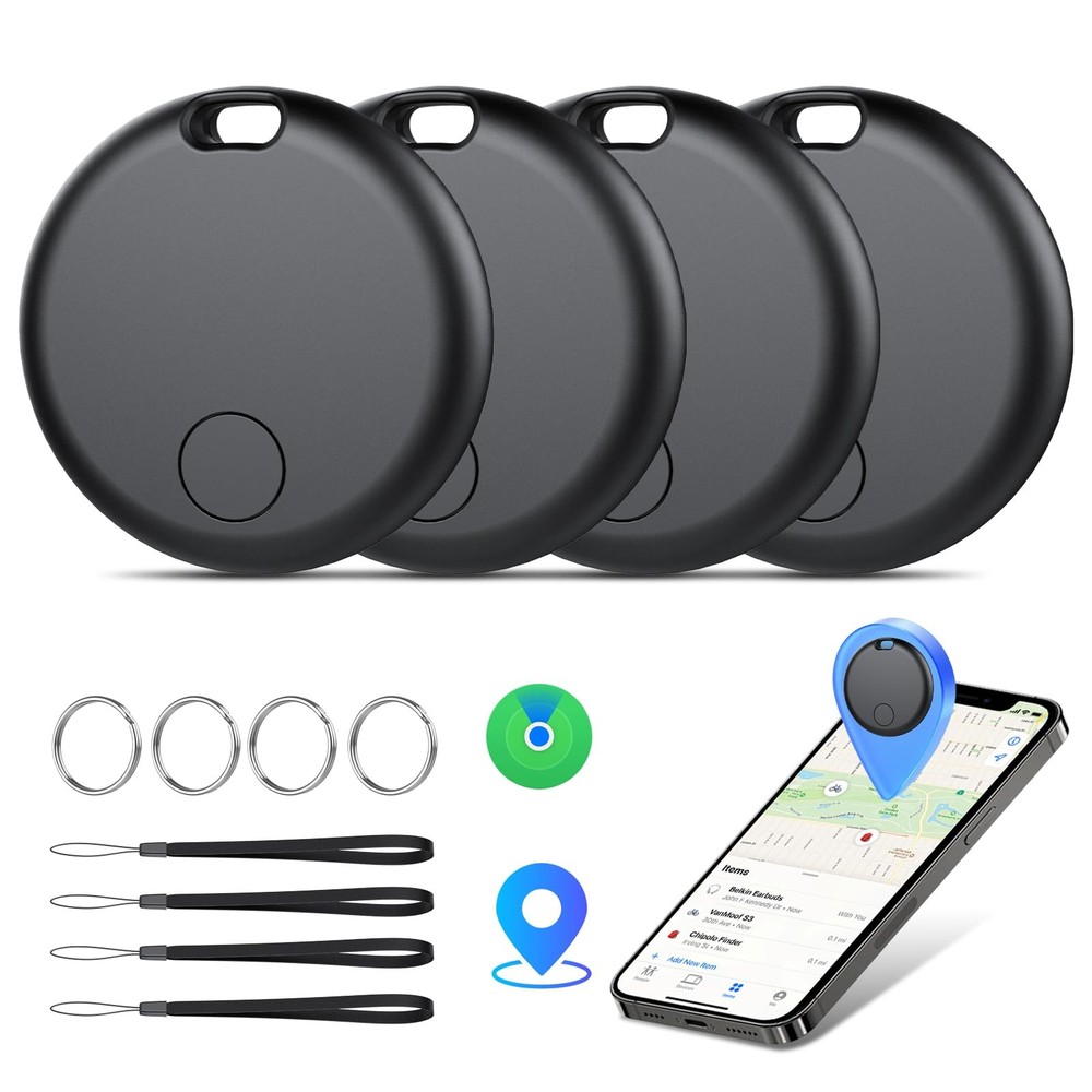 Air Tracker Tags4 Pack Smart Bluetooth Tracker, Item Finder Works with Apple ...
