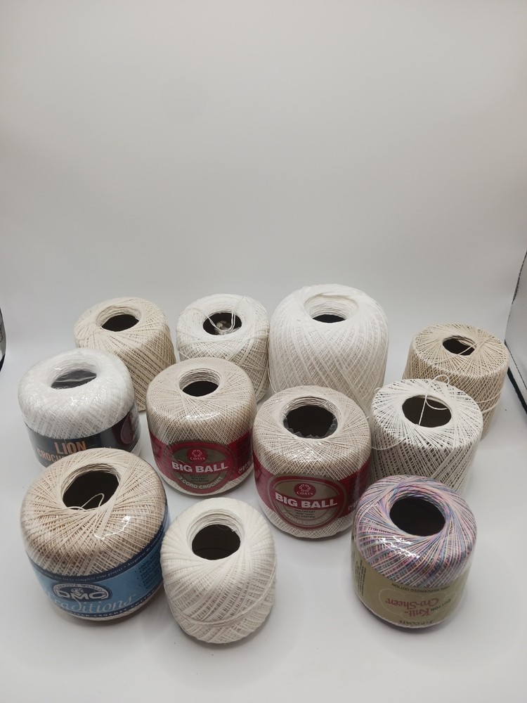 11 Spools of Variety Crochet Thread