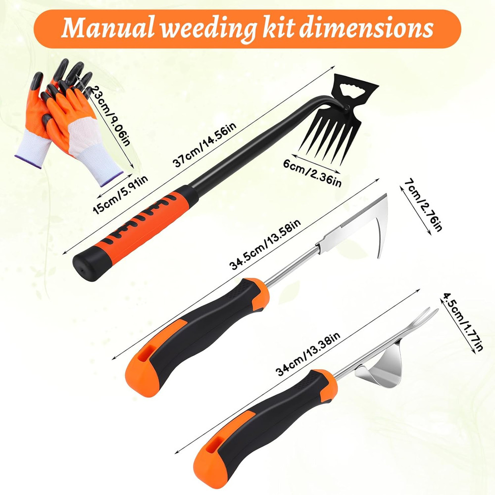 Weed Puller Tool, Manual Portable Stainless Steel Weeder Puller Tool, Crack Weed