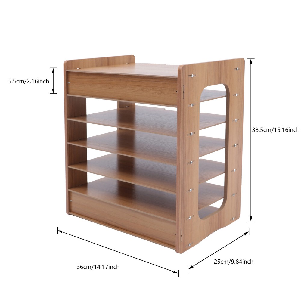 Desktop Organizer Flat Top Office Pens Magazine Book Document Storage Shelf