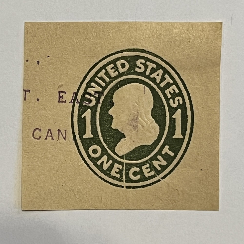 ERRORS EARLY CUT SQUARE WITH CRACK IN DIE BETWEEN "ONE" AND "CENT"