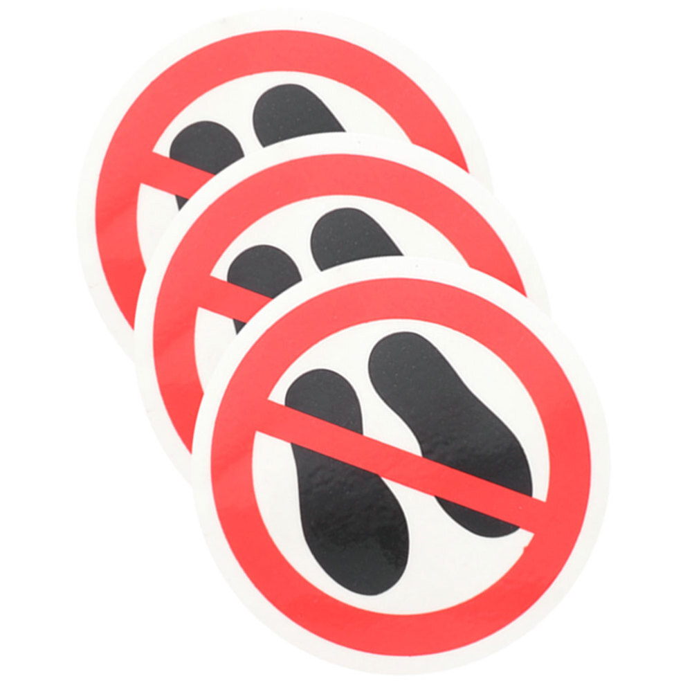 3 Pcs Caution Decal Do Not Step Stickers Safety Warning Round