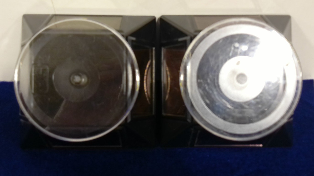 2 Solar Power Black Small Spinning Display Turntables