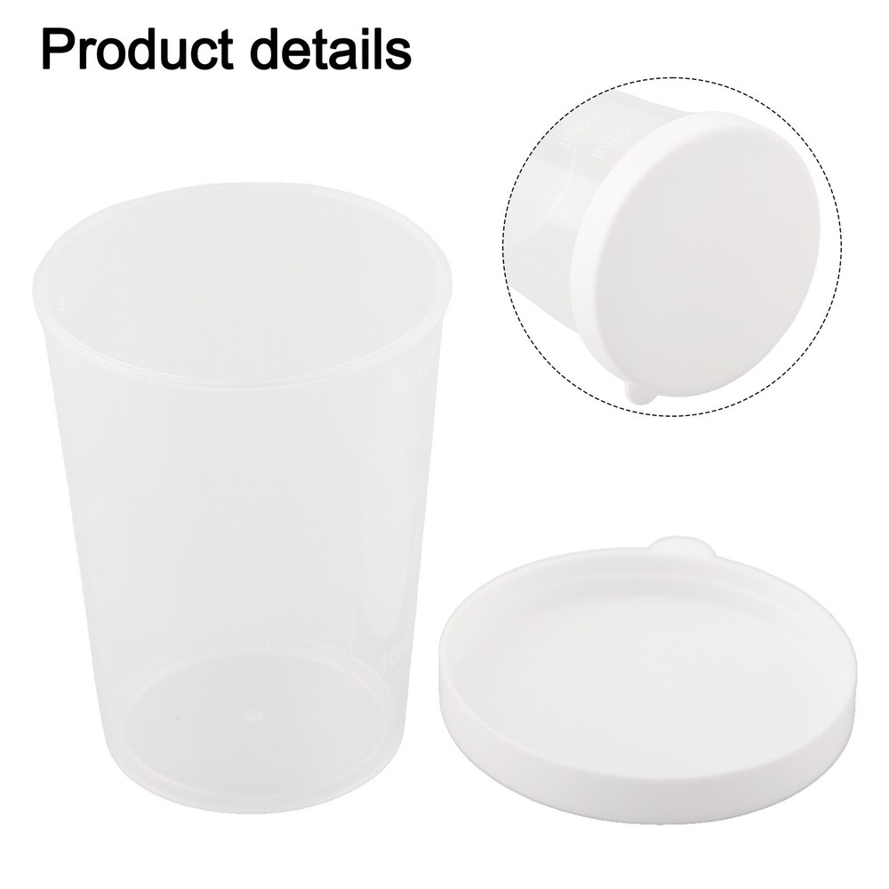Measuring Cups Cup Transparent With White Lids Cap Container DIY Tools