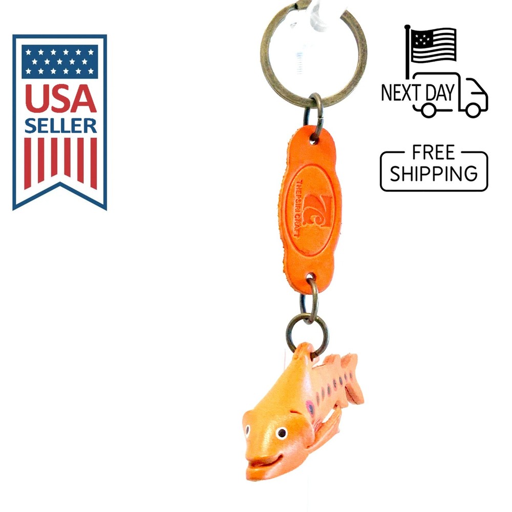 Sea Trout Handmade Leather Keyring