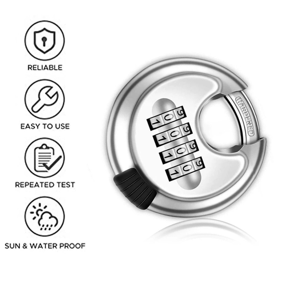 Round Combination Lock Heavy Duty Disc Padlock