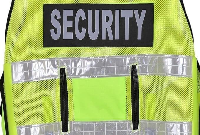 High Visibility Security Vest with Reflective Stripes - Ideal for Safety