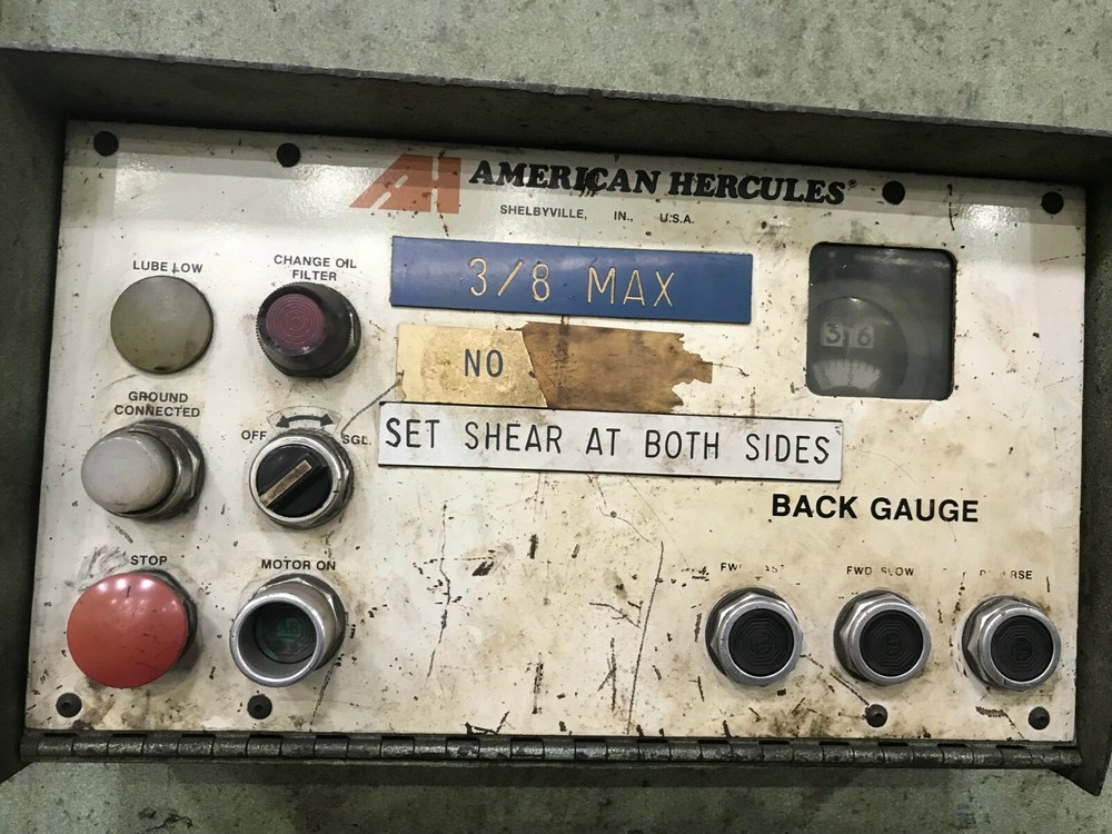 10' X 3/8" AMERICAN HERCULES HYDRAULIC SHEAR: YODER #69838