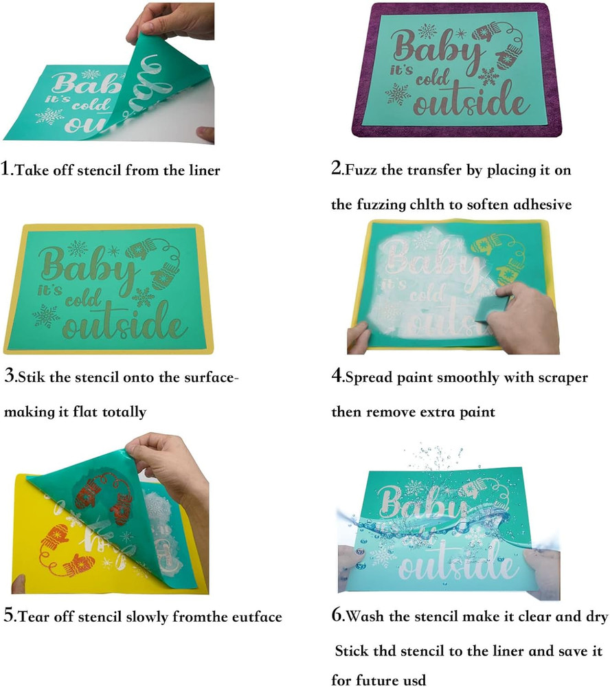 Silk Screen Stencil, Self-Adhesive Mesh Stencil Chalk Screen Printing Transfer W