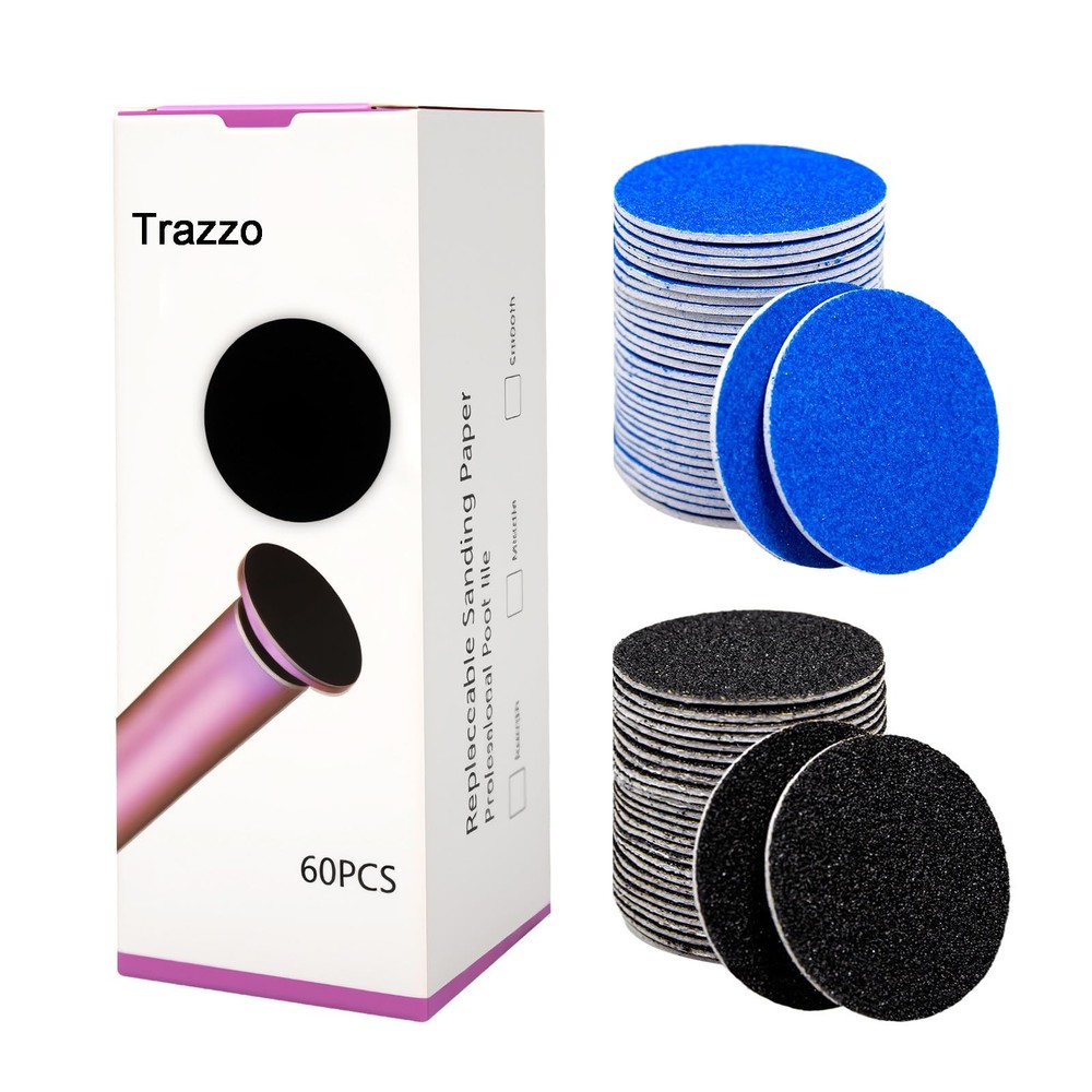 Trazzo Color-Coded Replacement Sanding Discs 1 Count (Pack of 60), Black+blue