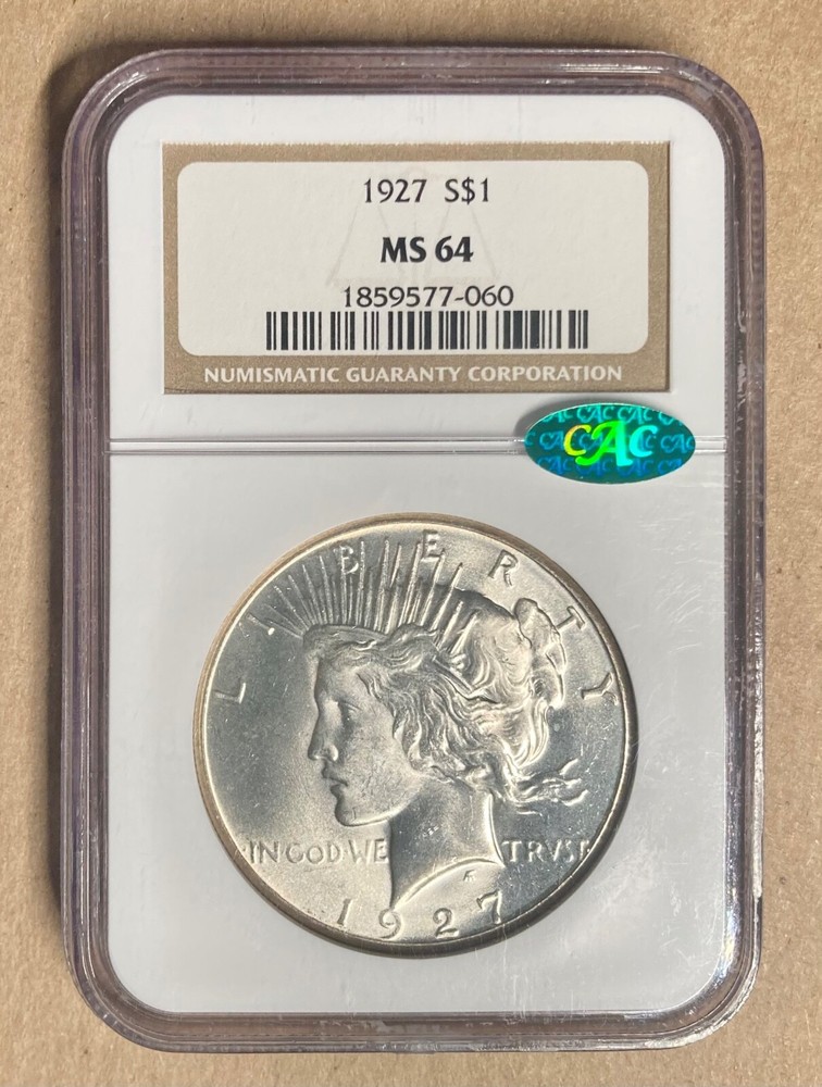 1927 NGC & CAC MS64 Peace Dollar $1