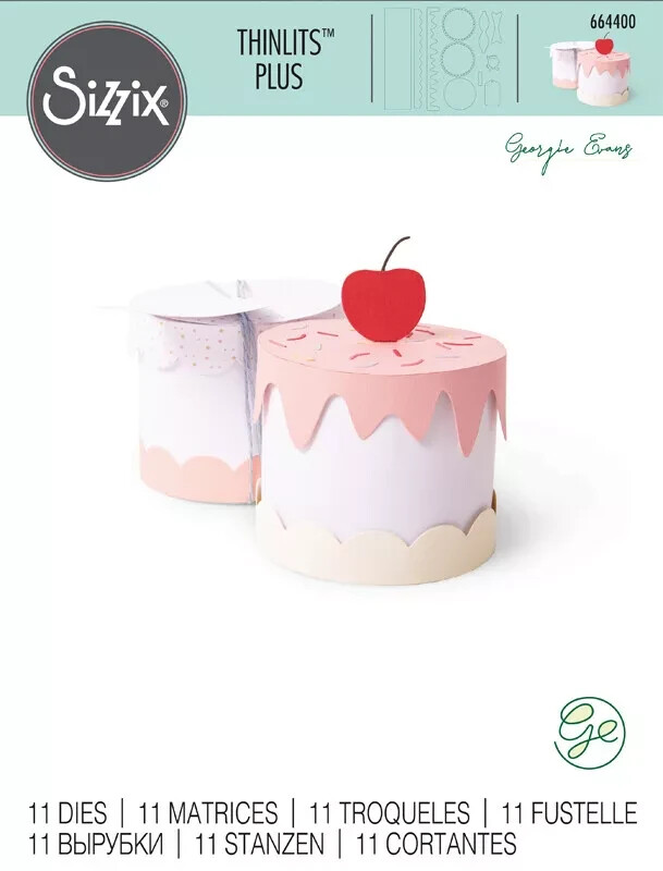 Sizzix Thinlits Plus Cake Box Metal Cutting Dies by Georgia Evans NEW