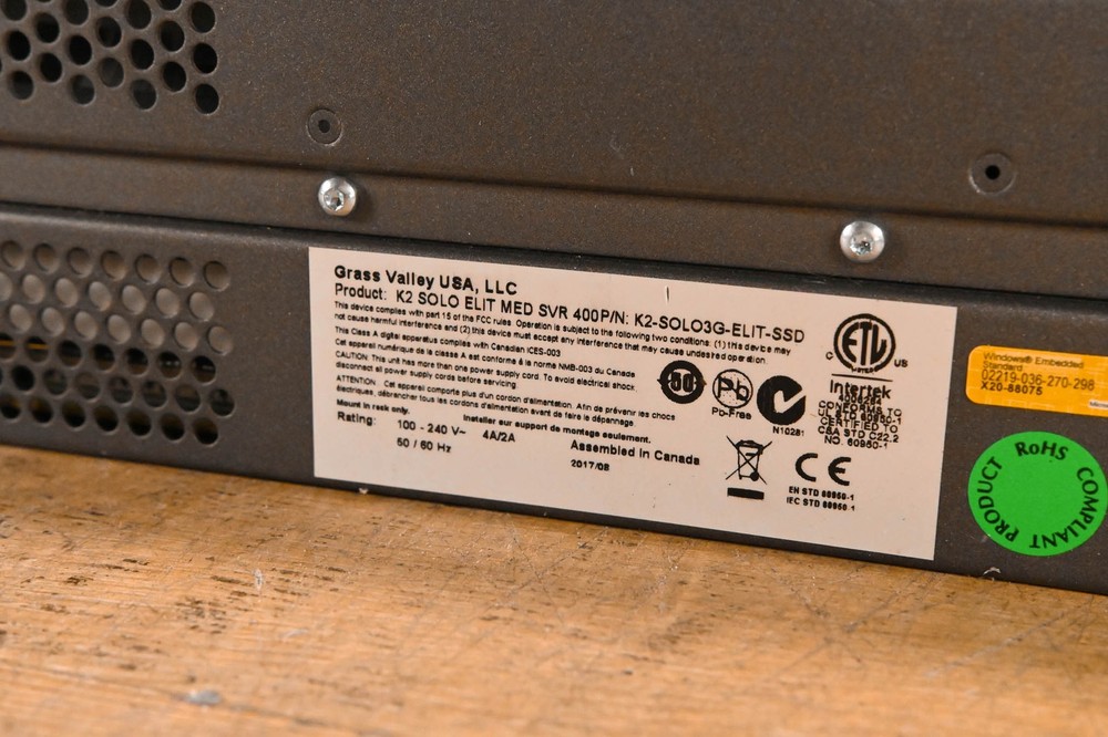 Grass Valley K2 Solo 3G Media Server CG01LB4