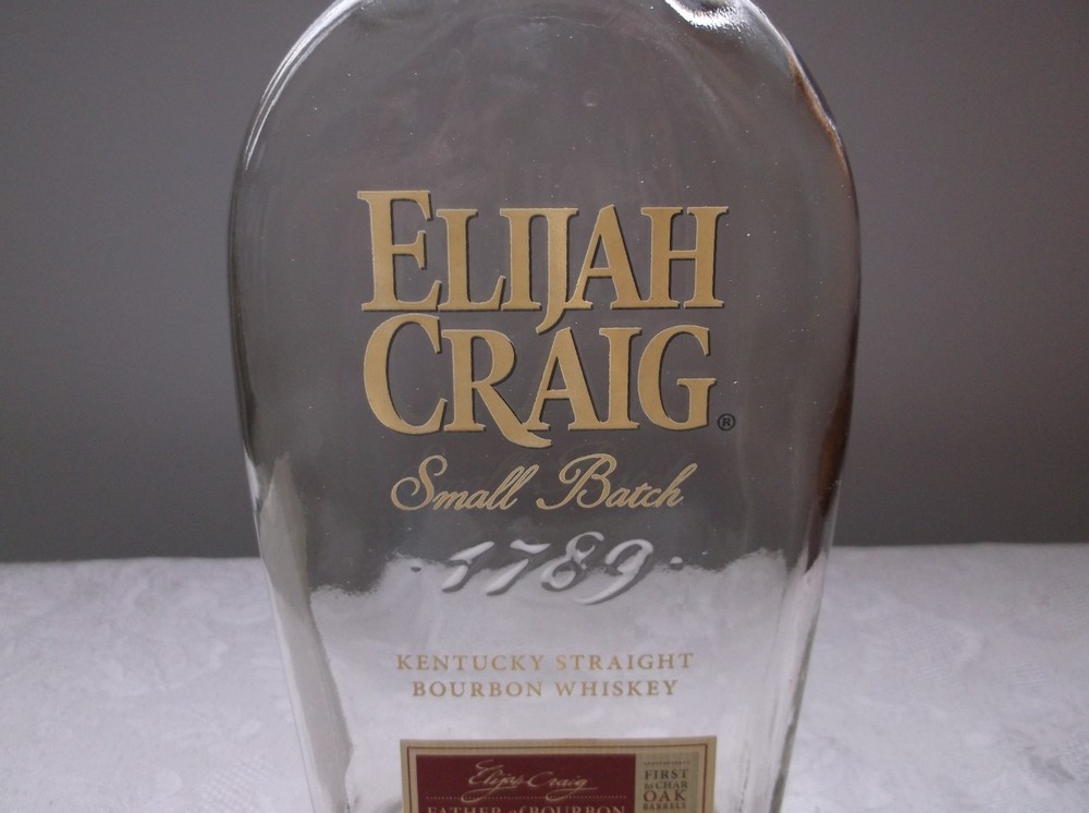 Elijah Craig Small Batch 94 Bourbon Whiskey Bottle - Empty 750 ml Wood Stopper