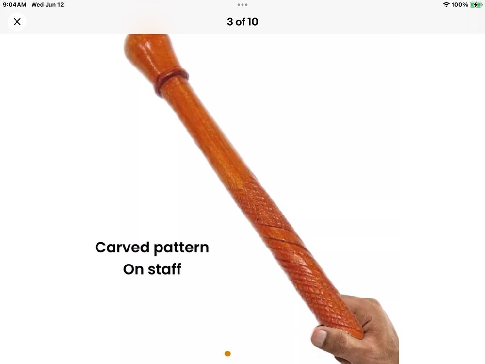 Stout KNOB HANDLE SOLID WOOD CARVED STAFF WALKING STICK CANE