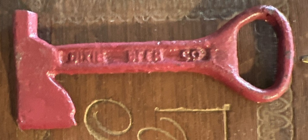 Cast Iron Dixie Beer Bottle Opener Fireman Axe Hatchet 4”