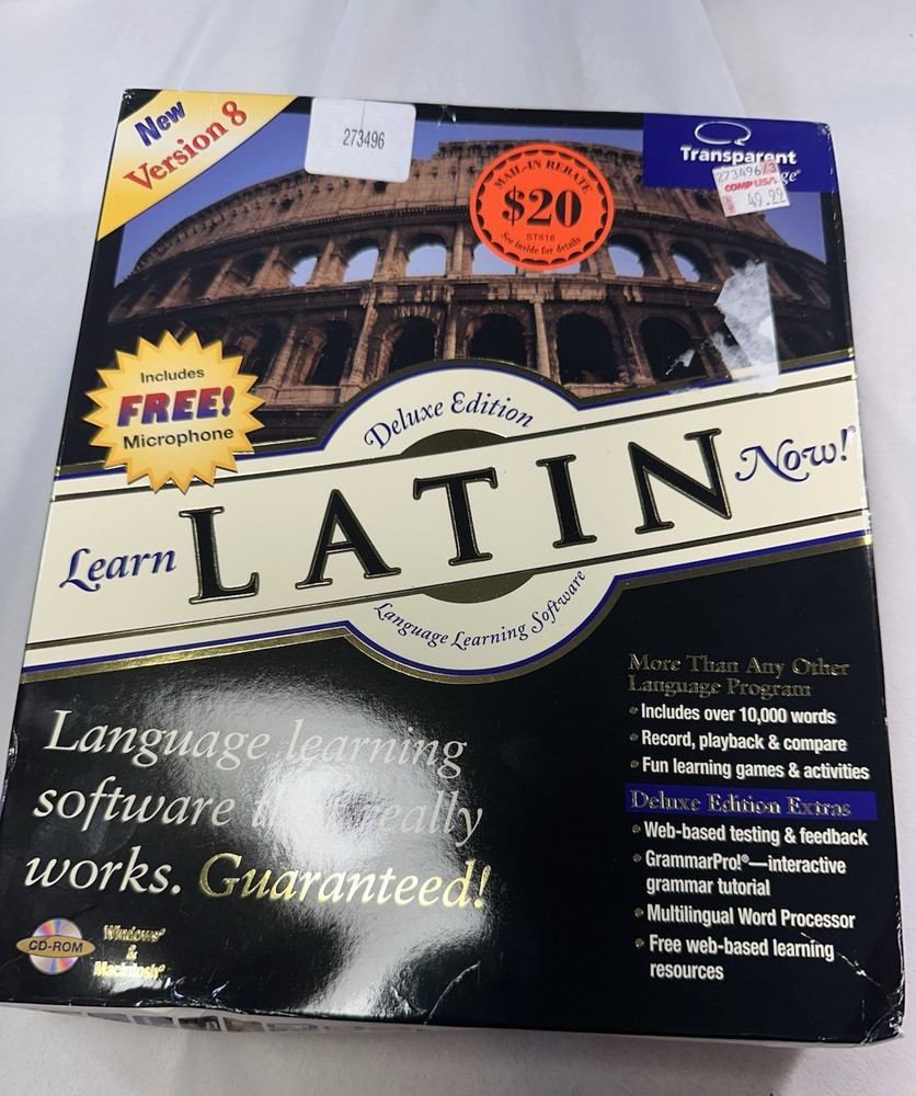 Transparent Language: Learn Latin Now! 8.0 PC CD-ROM includes microphone