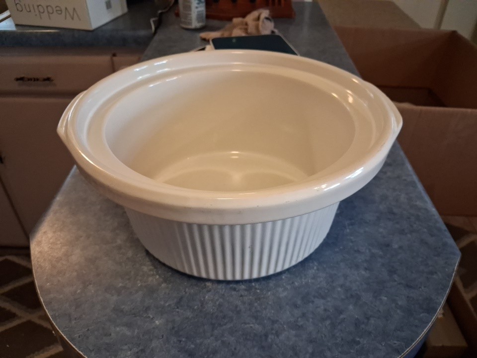Replacement Rival Crockpot 3355 Ceramic Crock INSERT ONLY 5 qt Slow Cooker White