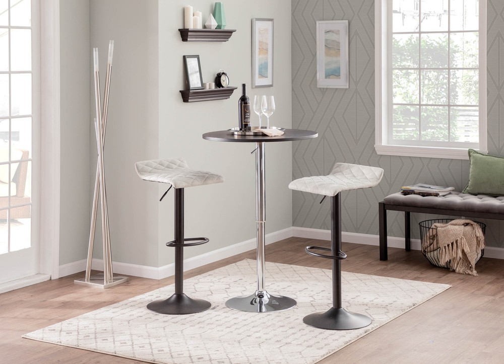 Adjustable Contemporary Bar Table in Black by