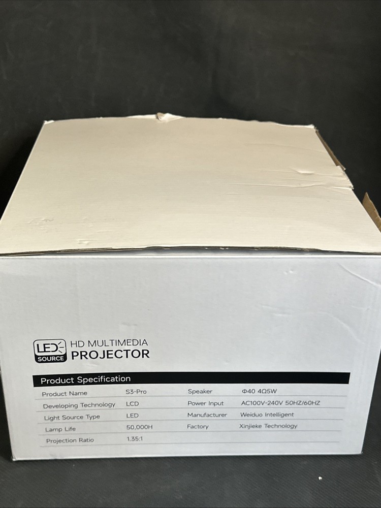 XIAPI PRO Smart Bluetooth Projector WiFi HDMI NEW In Box