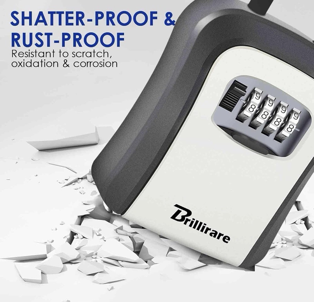 2 Pack Key Lock Box, Waterproof 4 Digits Combination Lockbox with Removable S...