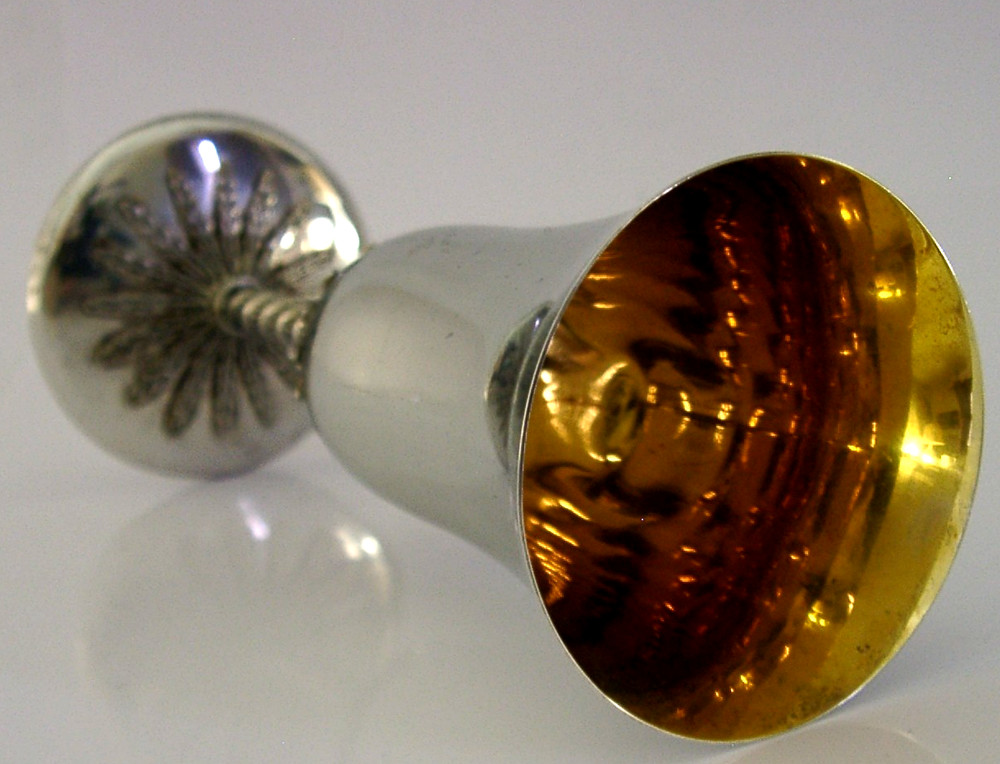 QUALITY ITALIAN SOLID SILVER CHAMPAGNE FLUTE GOBLET CUP c1950