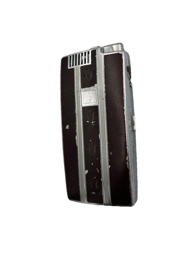 Ronson Pal Lighter Combo Cigarette Case Brown Chrome Used Untested Refillable
