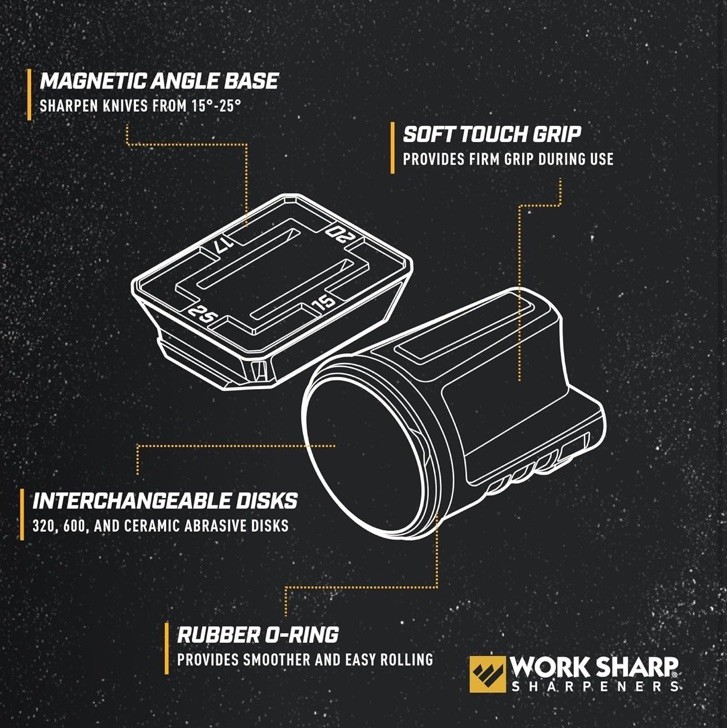 Work Sharp Rolling Knife Sharpener - 4 Angles - For All Kitchen Knife Sets