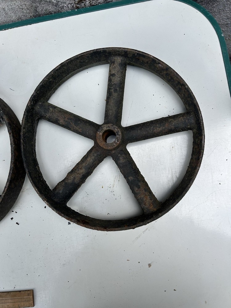antique, rustic cast iron wheels