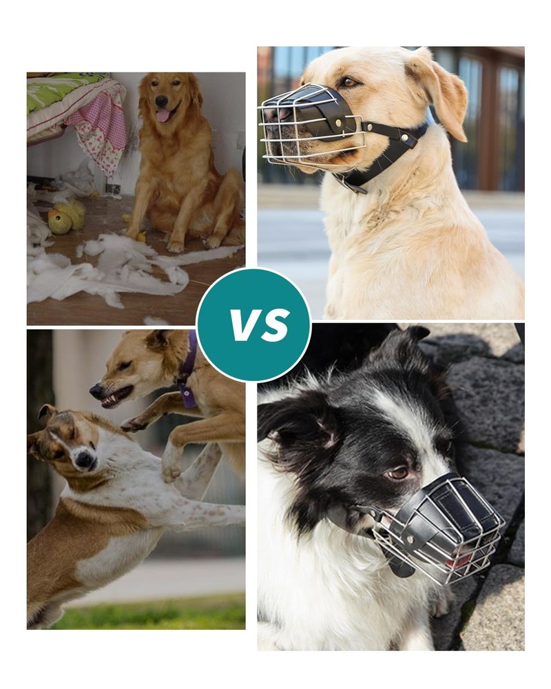 Dog Muzzle for Large Dogs, German Shepherd Muzzle with Adjustable Leather Str...