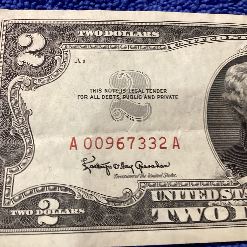 1963 2 dollar bill red seal