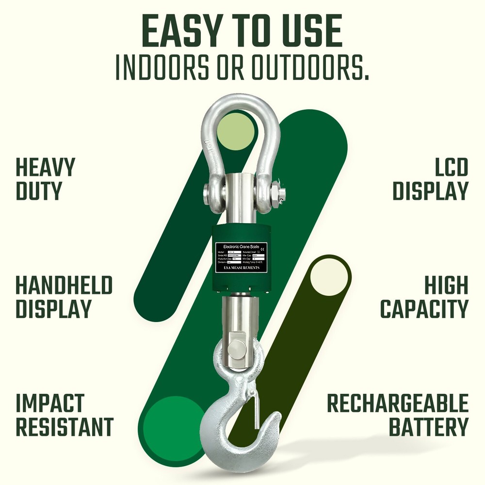 Washdown Safe 20,000 lb Crane Scale Wireless Display & Printer 300 ft Range