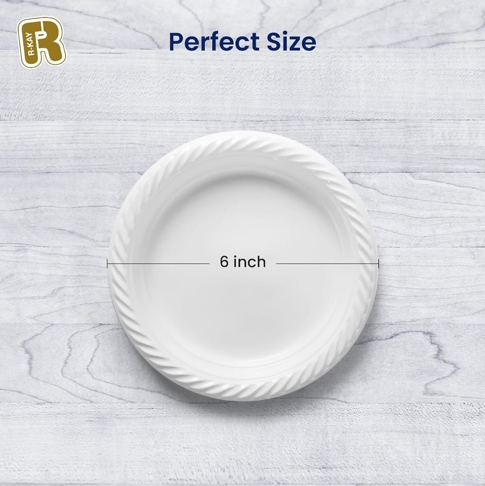 White Plastic Bowls - Microwavable Disposable Bowls - Strong Heavy