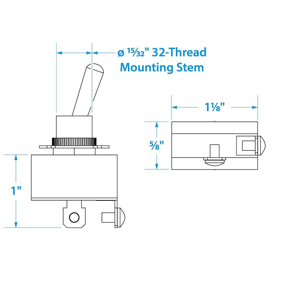 Seachoice 12101 2-Position Boat Toggle Switch, Off/On