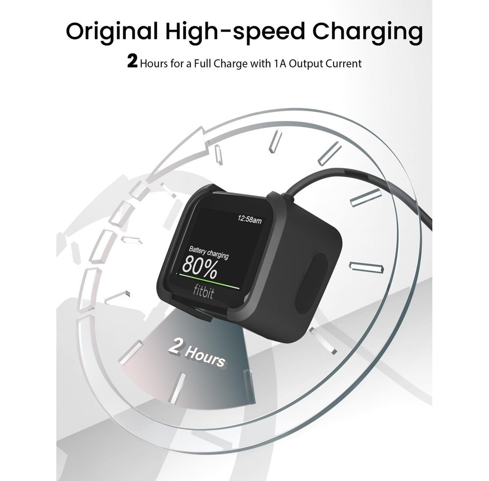 Fitbit Versa & Versa Lite & Versa SE USB Charging Dock Station Cable Charger kit