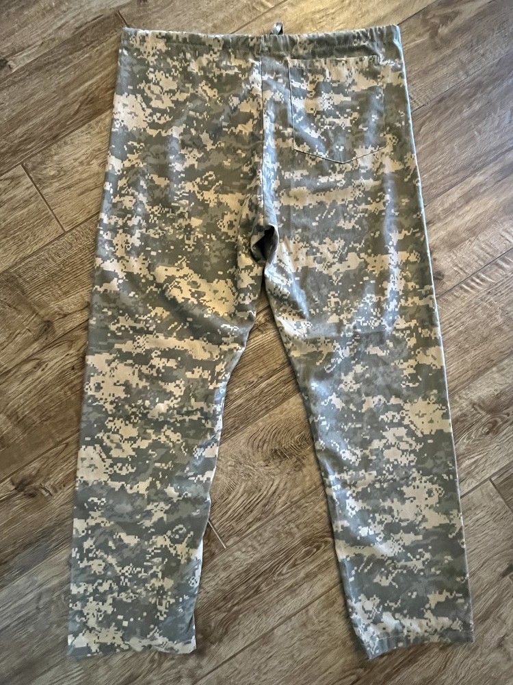 ACU Digital Camo Scrub Pants Medium 65% Poly 35% Cotton Drawstring Back Pocket