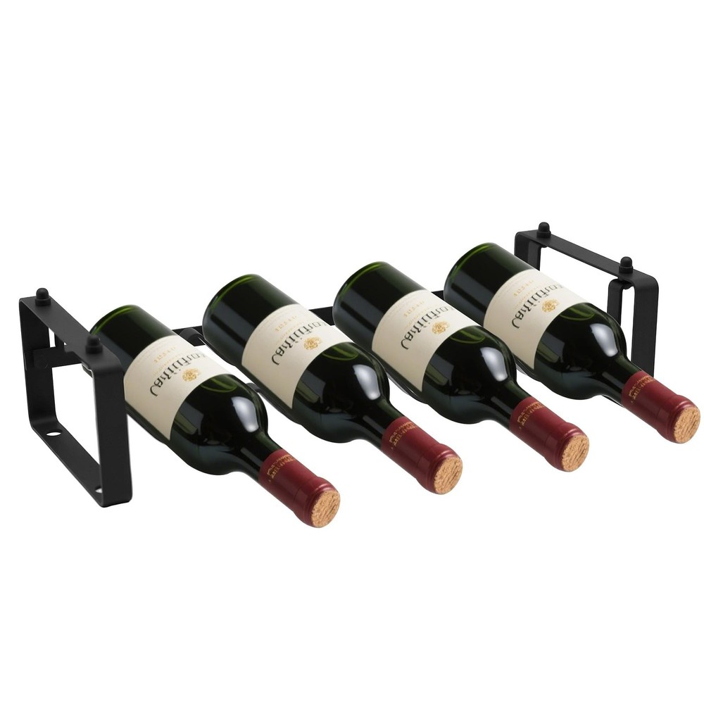 Stackable 4 Bottles Wine Rack – Compact Metal Wine Holder for Countertop,