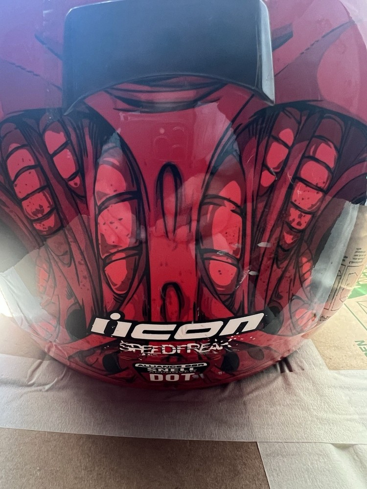 Icon Speedfreak Red Motorcycle Helmet