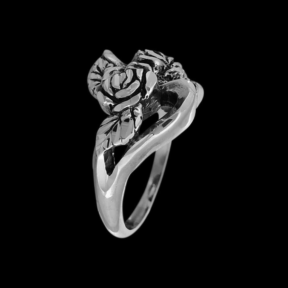 Diamond Cut Rose Corsage Ring