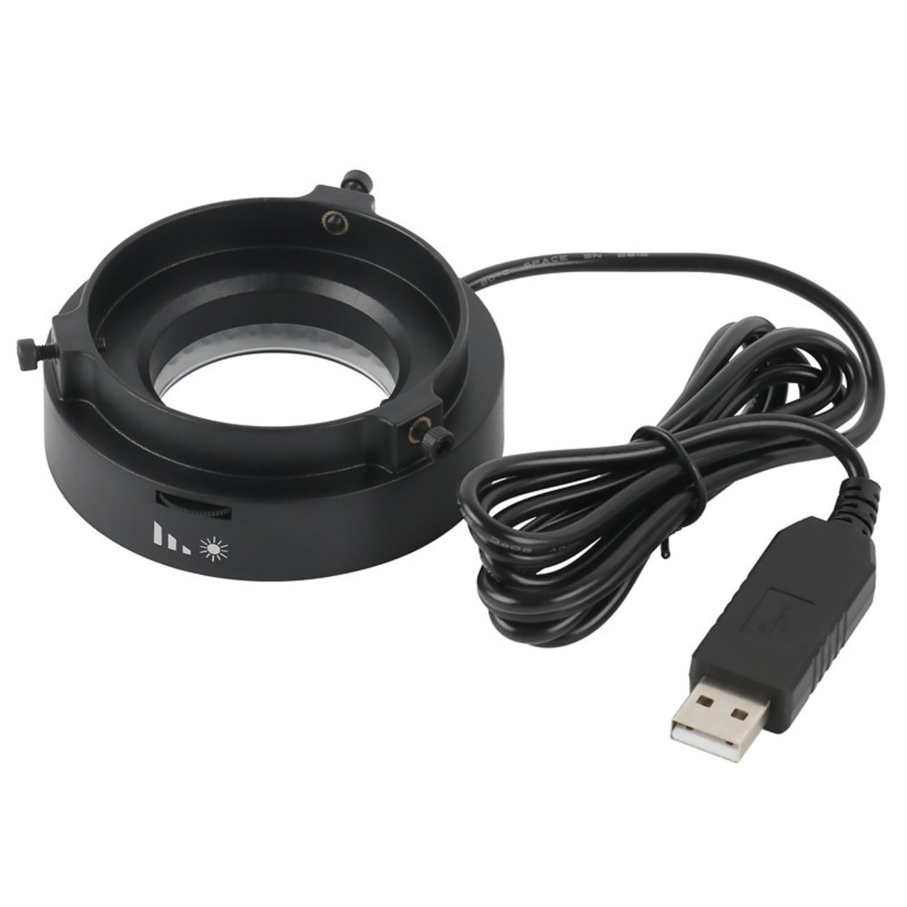6500K-7000K USB 72 LED Ring Light Microscope Illuminator Adjustable Focus Lamp