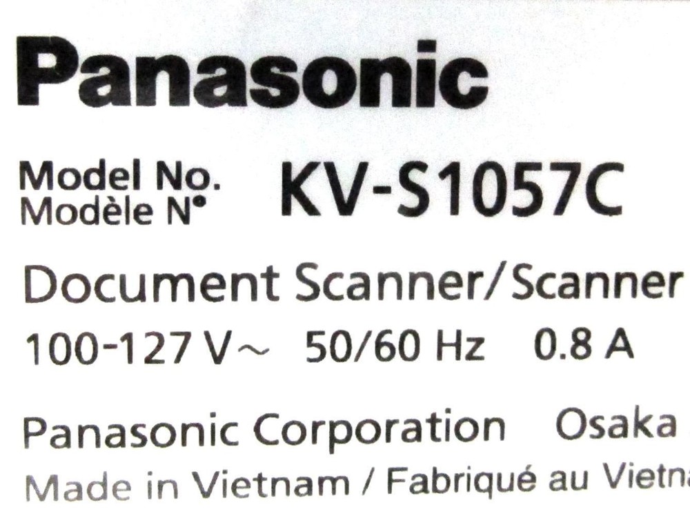 Panasonic KV-S1057C 600dpi Color Document Scanner
